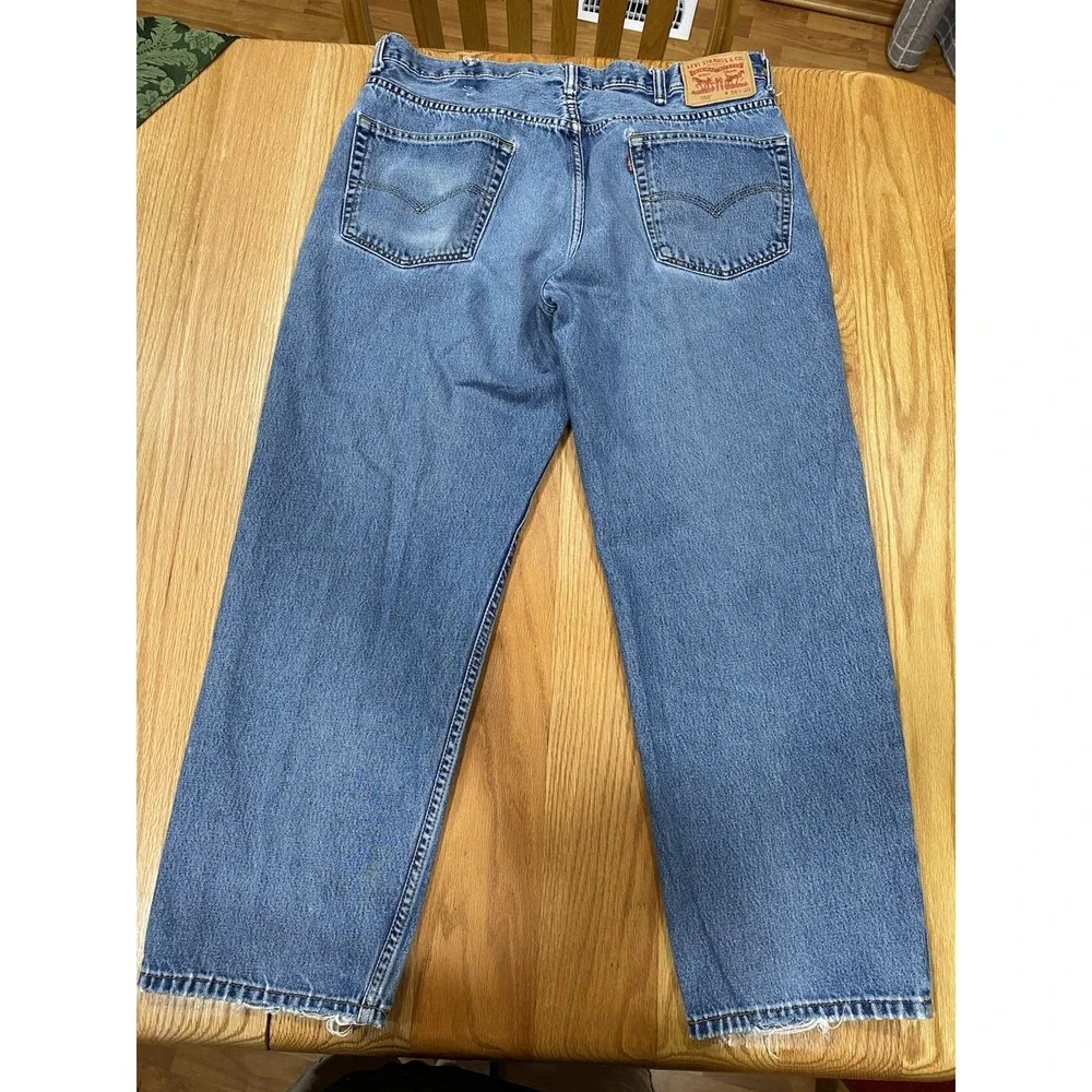 Levi's 550 Jeans Mens 38x30 Blue‎ Denim Medium Wash Straight Leg Relaxed Dadcore
